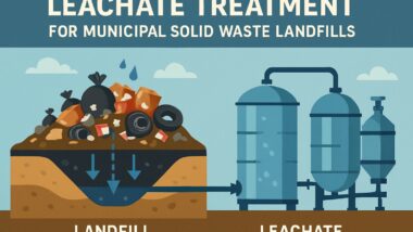 Leachate Treatment featured image showing text and chemical versus biological leachate treatment.